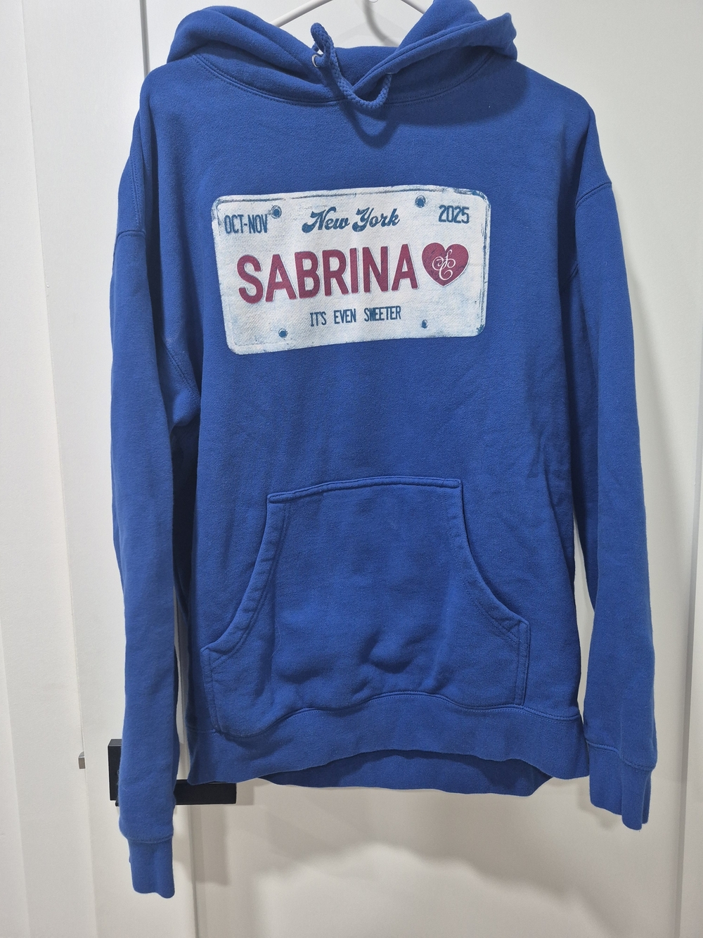 Sabrina Carpenter Short N Sweet Tour New York NYC License Plate Hoodie Large L
